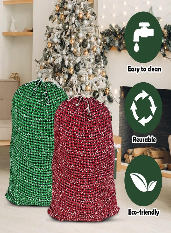 Foxtell Reusable Extra Large Jumbo Christmas Gift Bags with Drawstring, 47.2 x 31.5 Inches Santa Bags Extra Large, Giant Gift Bags for Huge Gifts, Santa Sack Extra Larger Heavy Duty Xmas Bag Large Christmas Wrapping Bags for Storing Presents - Image 4